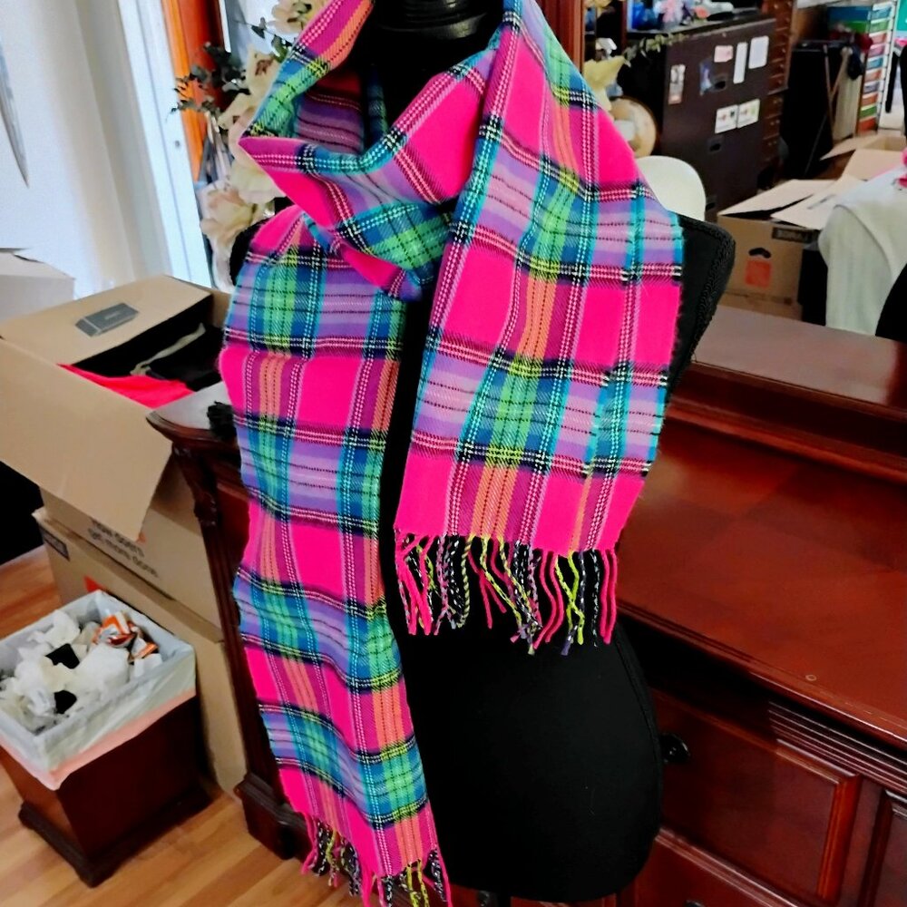 Multi-Colored Pink Cashmere Scarf
